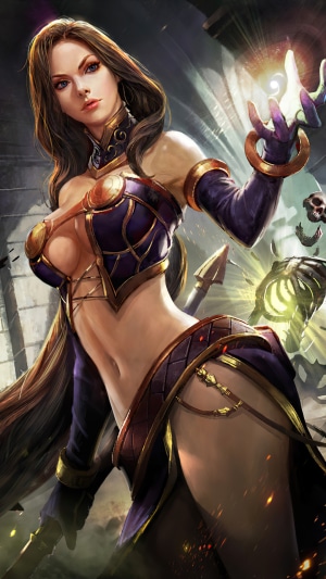 Fantasy Wizard Woman Casting Magic Spell
