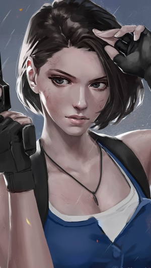 Jill Valentine from Resident Evil 3 holding a gun