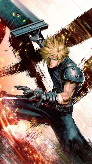 Cloud Strife with Buster Sword from Final Fantasy VII Remake
