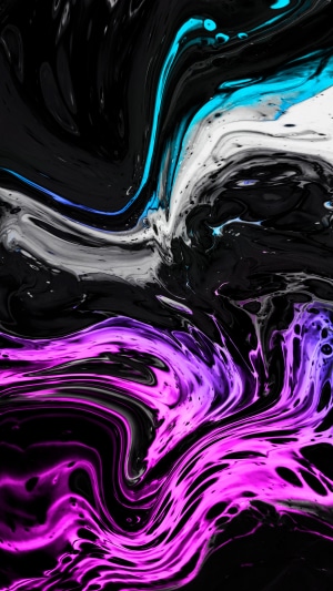 Abstract digital art with black, blue, and purple swirls