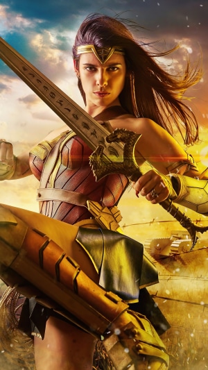 Wonder Woman Cosplay with Sword and Shield 4K