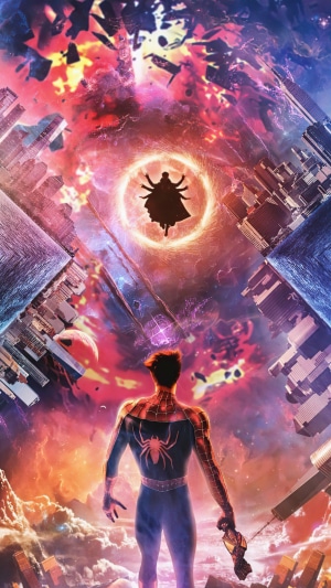 Spider-Man from Spider-Man: No Way Home facing Doctor Octopus