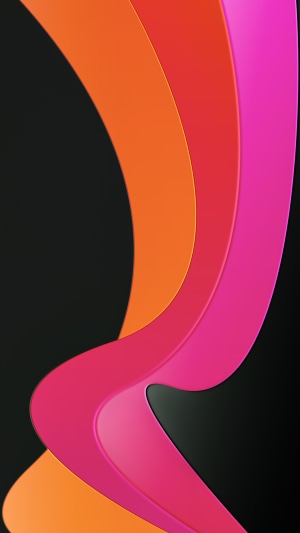 Abstract colorful wavy shapes on black background