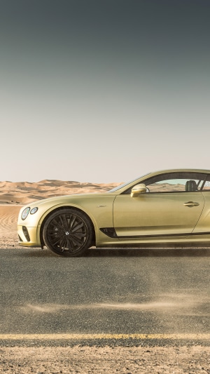 Bentley Continental GT in a desert landscape