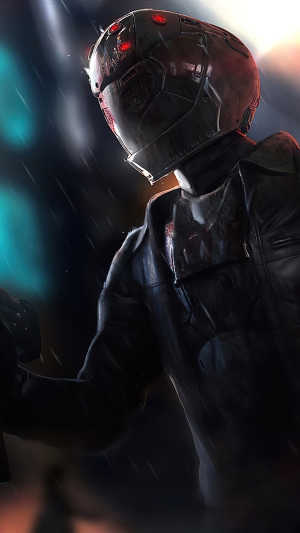 Sci-fi artwork of a person in a helmet