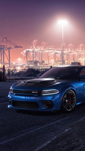 Blue Dodge Challenger SRT Hellcat Widebody 2022 at Port