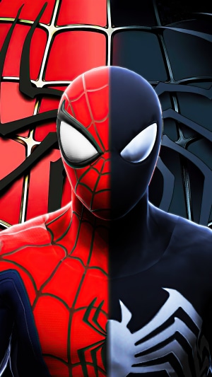 Spider-Man split costume artwork