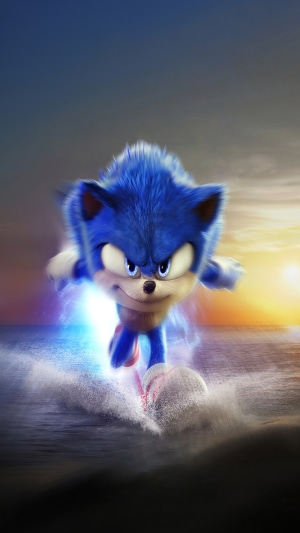Sonic the Hedgehog running on water