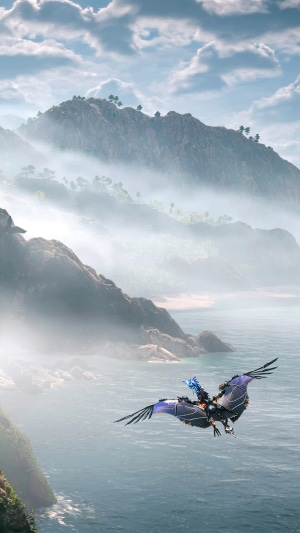 Aloy riding a Sunwing in Horizon Forbidden West 4K
