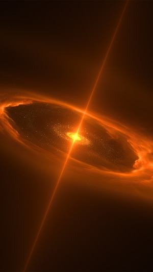 Digital artwork of a black hole with a jet