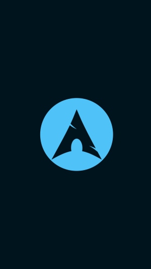 Arch Linux logo on a dark blue background