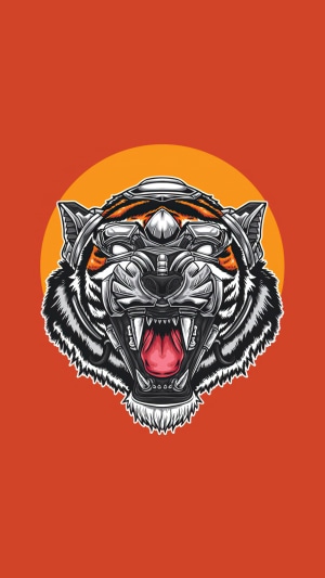 Mechanical Tiger Head Artwork