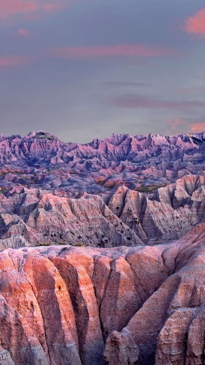 Badlands National Park at sunset