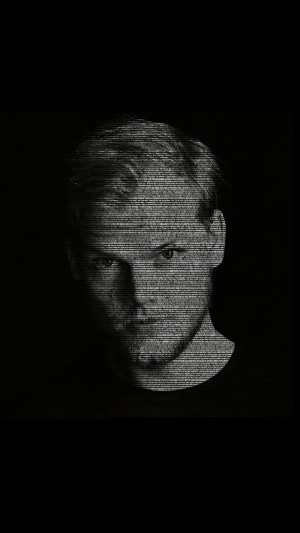 Avicii portrait with digital glitch effect