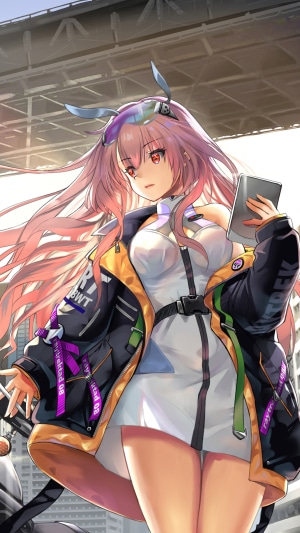 Anime girl with pink hair and bunny ears