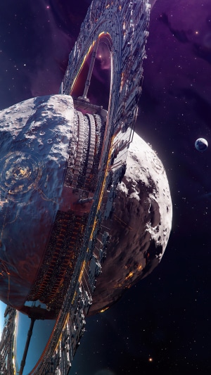 Massive ring structure around a planet in space