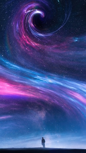 Digital Art of a Black Hole and Nebula 4K