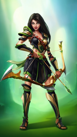 Archer with bow and arrow, digital art