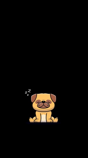 Minimalist sleeping pug illustration