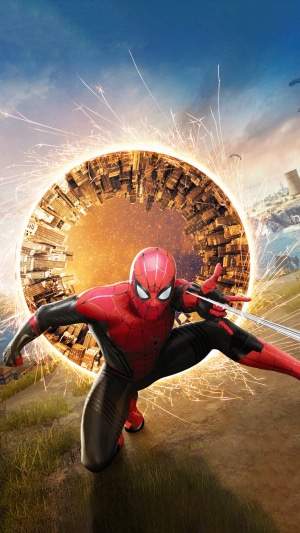 Spider-Man in front of a portal