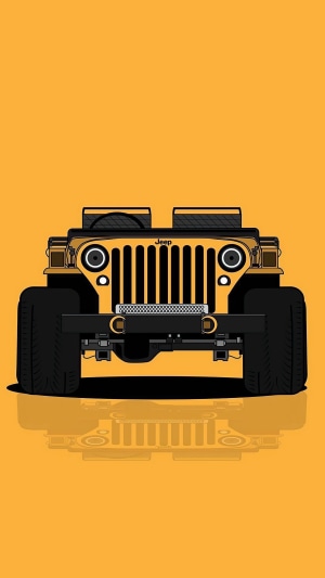 Minimalist yellow Jeep illustration