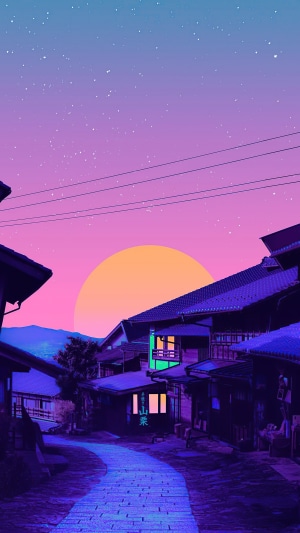 Outrun Digital Art 4K