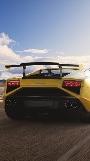 Yellow Lamborghini Gallardo with Rear Spoiler