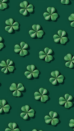 Digital Art of Green Shamrocks