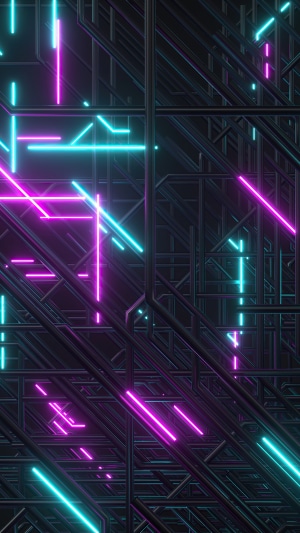 Abstract digital art with neon lights