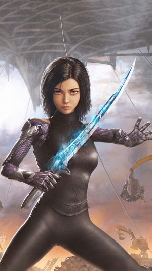 Alita from Alita: Battle Angel holding a sword