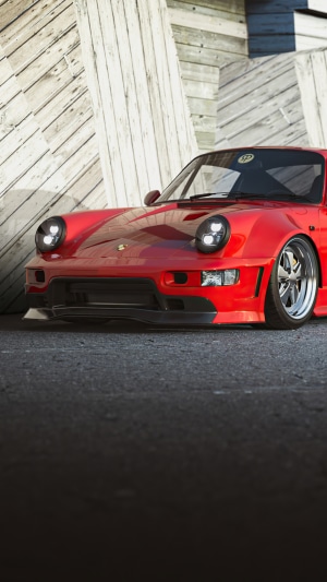 Red Porsche 911 sports car