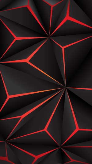 Abstract black and red geometric shapes 4K