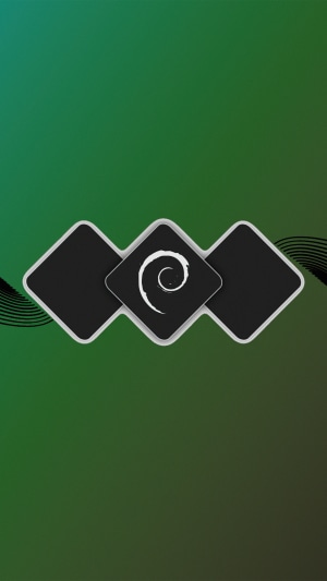 Debian Linux logo on black diamonds 4K