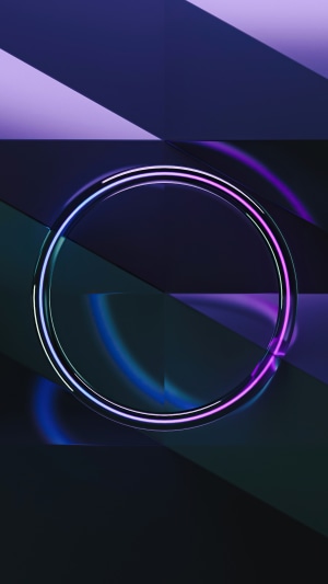 Abstract digital art with neon circle