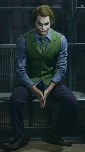 The Joker from Batman sitting in a cell