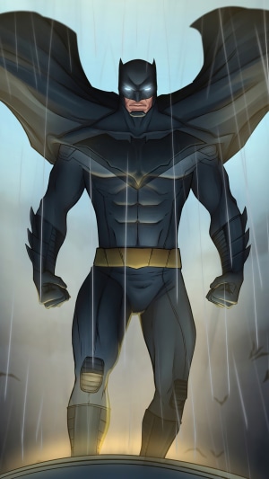 Batman in the rain, digital art