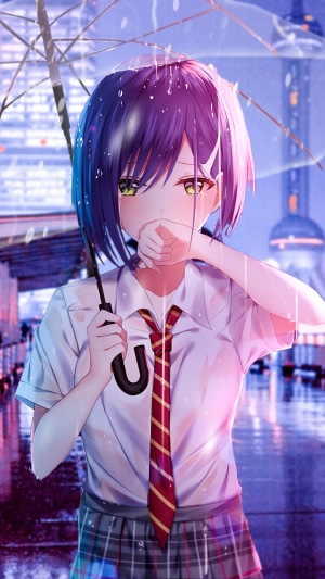 Ichigo from Darling in the Franxx in the rain