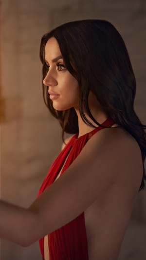 Ana de Armas in a red dress