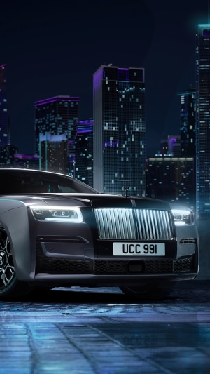 Rolls-Royce Ghost Black Badge in a City at Night