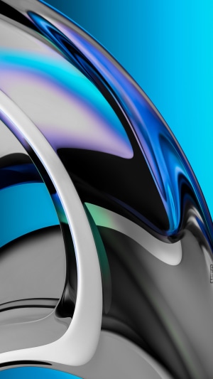Abstract metallic and blue shapes