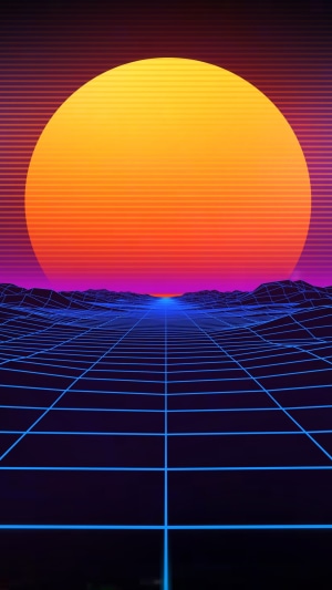 Retro Grid Sunset