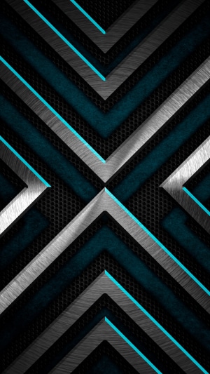 Abstract geometric pattern with metallic and teal accents 4K