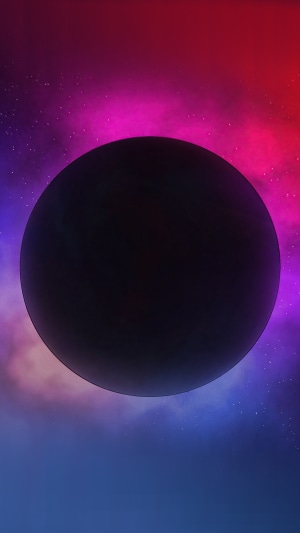 Digital universe with a dark planet and nebula