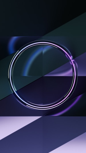 Abstract 3D Artwork with Neon Ring