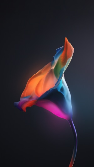 Abstract digital art of a colorful flower