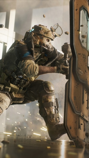 Soldier with shield in Battlefield 2042