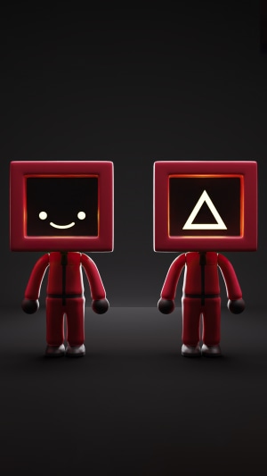 Squid Game characters with square heads