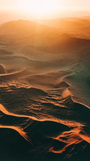 Desert dunes at sunset
