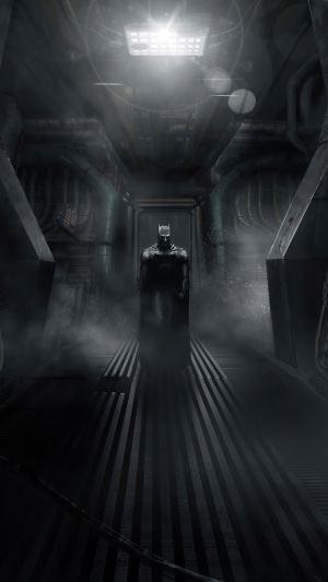 Batman in a dark corridor, digital art