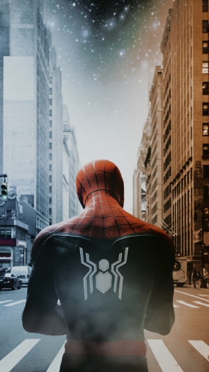 Spider-Man from Marvel Comics in a City